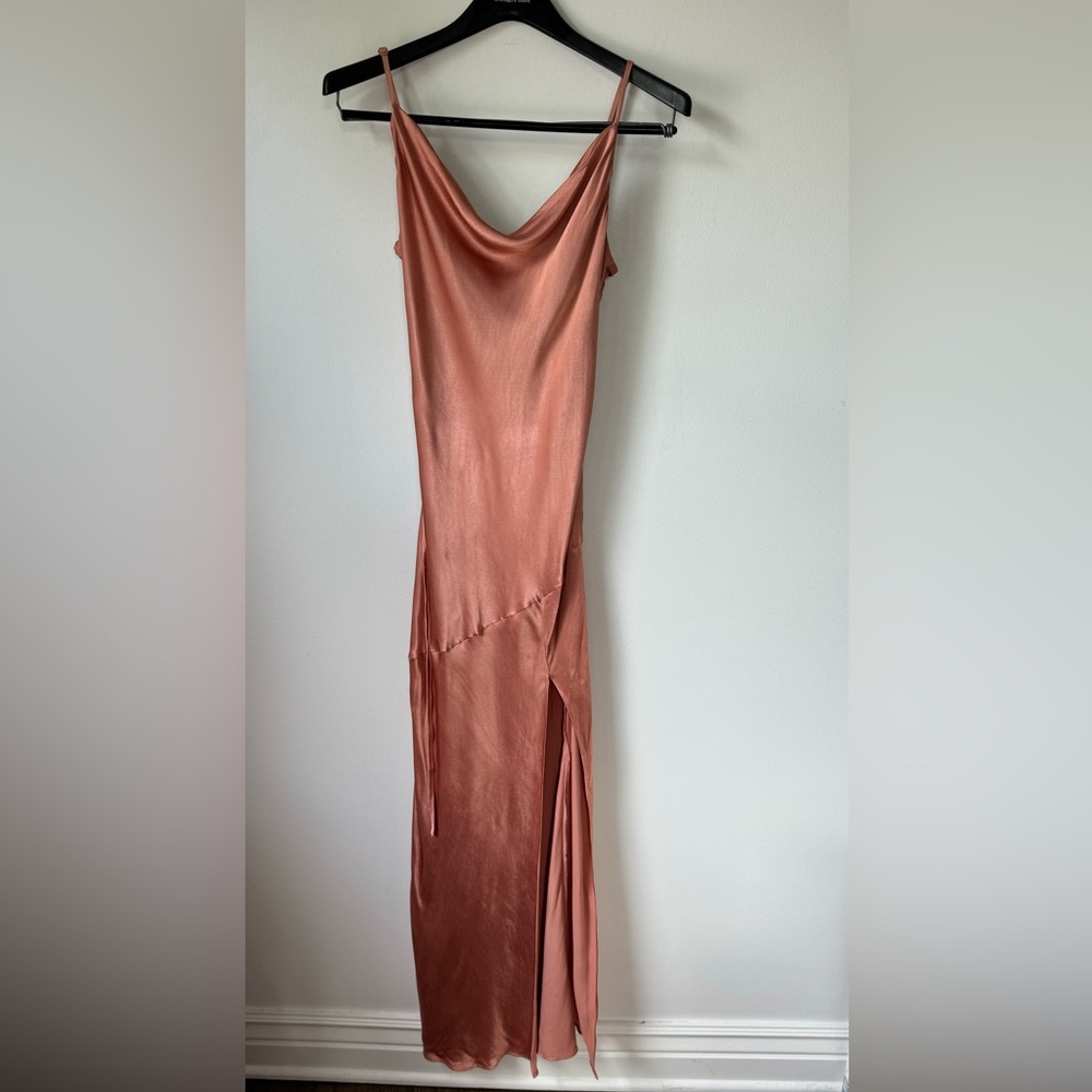Size 4 Shona Joy Copper Cowl Neck Dress
